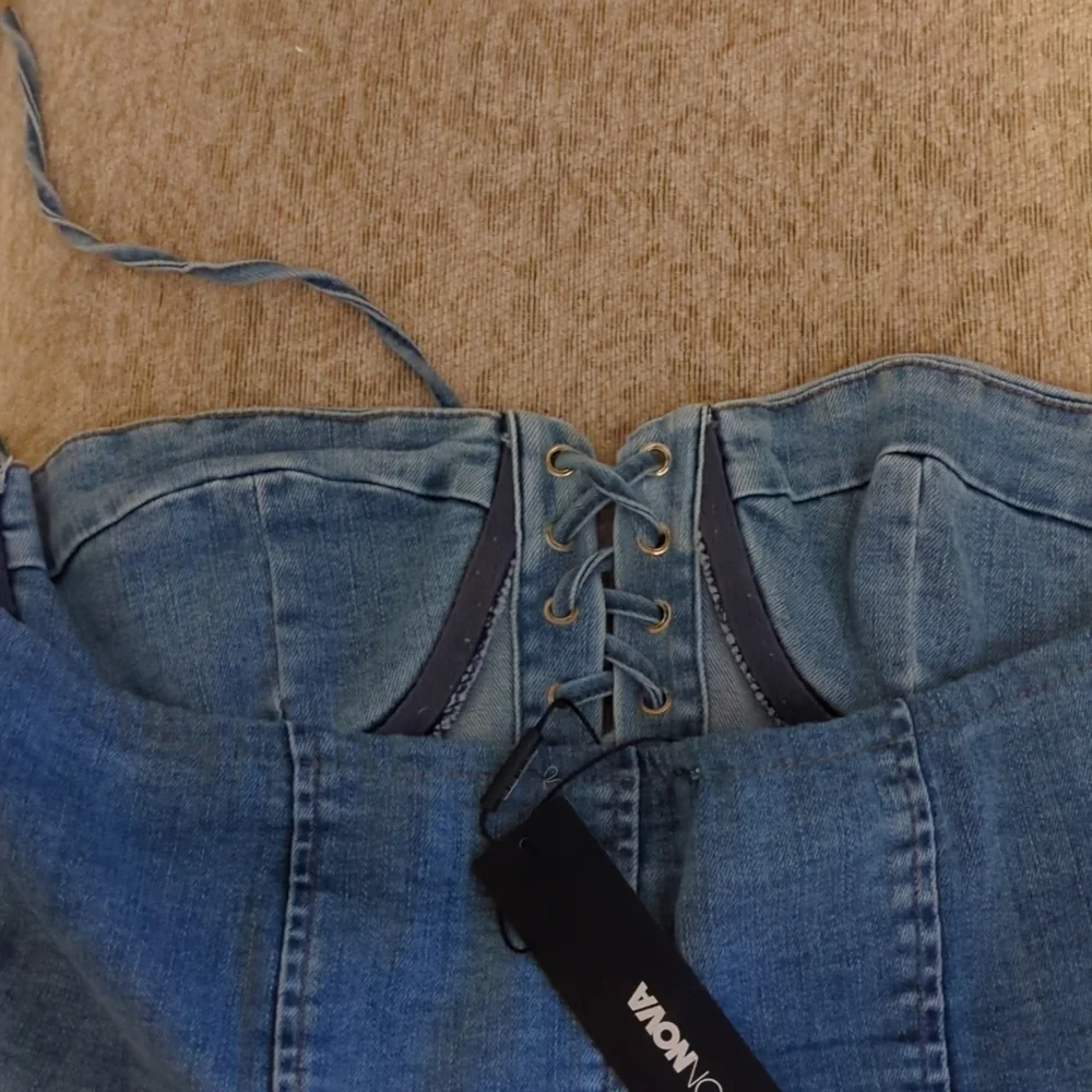 Fashion Nova Corset/Bustier style top . New Size XL Denim - Picture 5 of 5